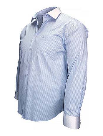Chemise homme grande taille col noir coupe droite BUSINESS2 Doublissimo