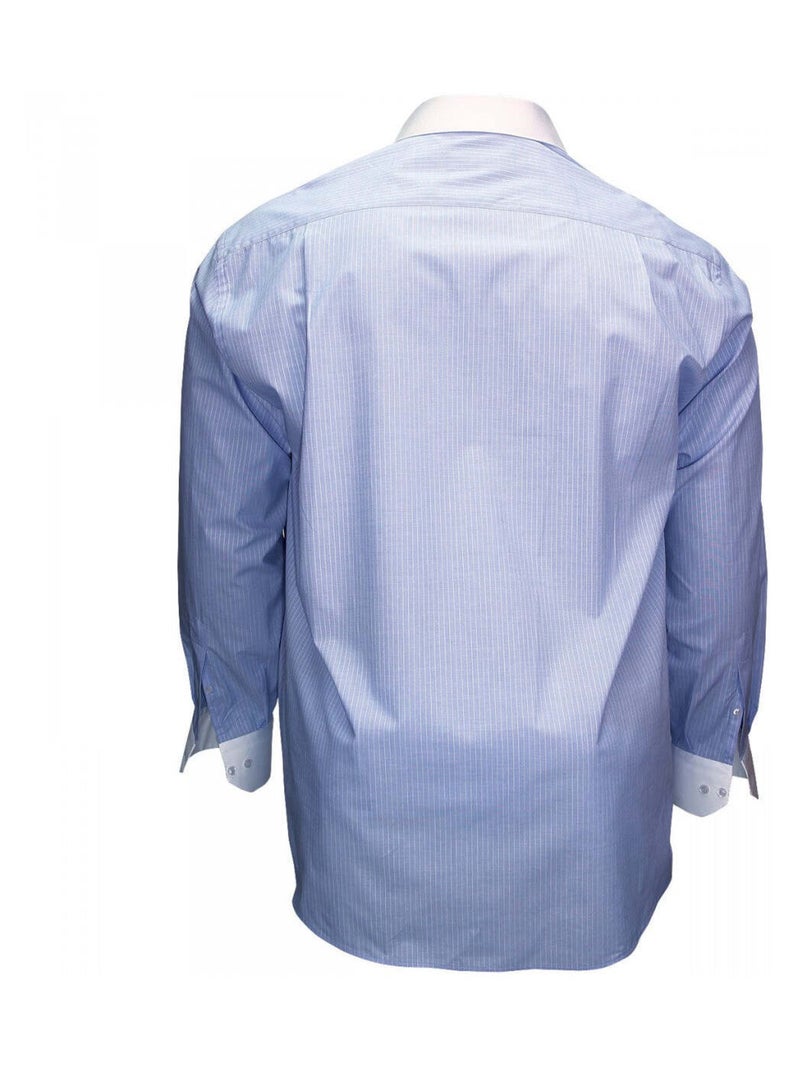 Chemise homme grande taille à col blanc coupe droite BUSINESS Doublissimo Bleu - Kiabi