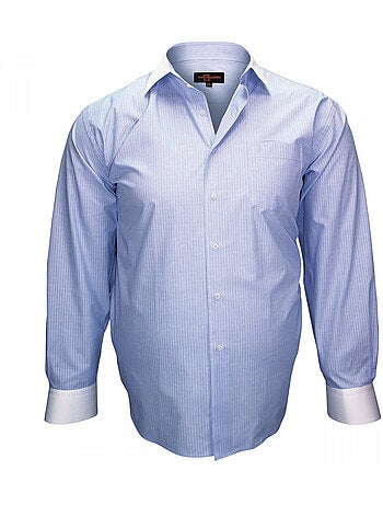 Chemise homme grande taille col noir coupe droite BUSINESS2 Doublissimo