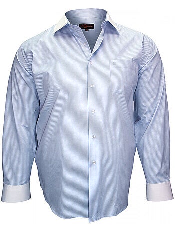 Chemise homme grande taille col noir coupe droite BUSINESS2 Doublissimo