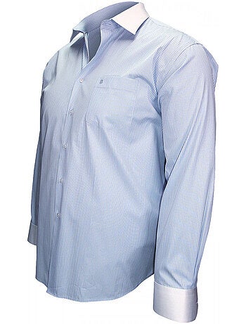 Chemise homme grande taille col noir coupe droite BUSINESS2 Doublissimo