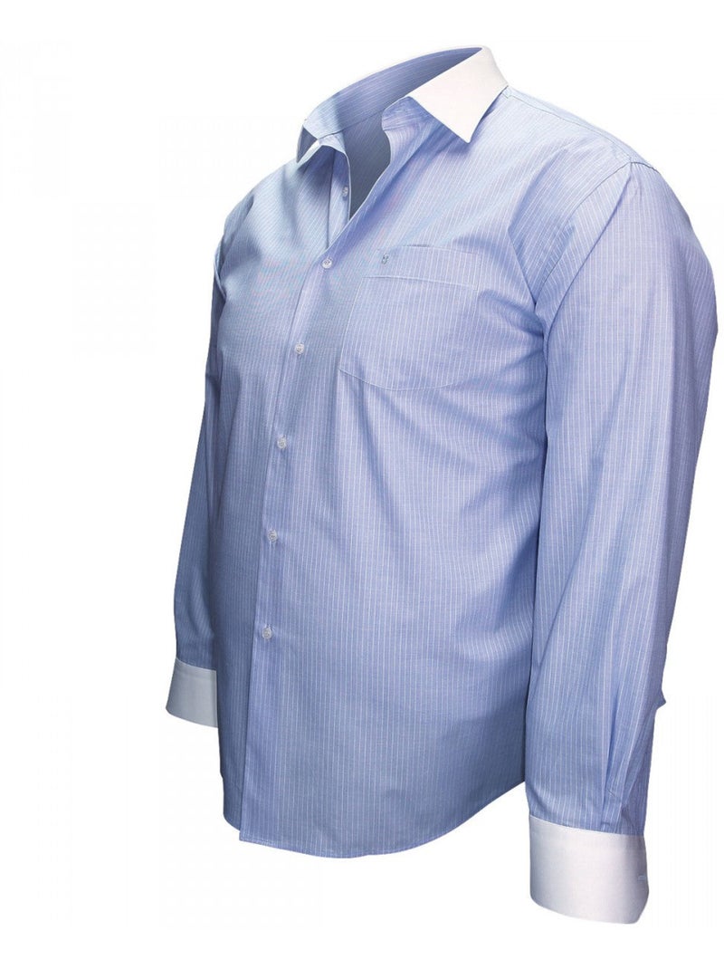 Chemise homme grande taille à col blanc coupe droite BUSINESS Doublissimo Noir Blanc - Kiabi