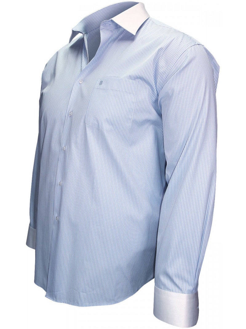 Chemise homme grande taille à col blanc coupe droite BUSINESS Doublissimo Noir Blanc - Kiabi