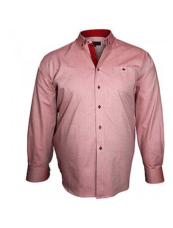 Chemise homme grande taille à coudières coupe droite ELBOW Doublissimo Bordeaux , 45,46 2XL