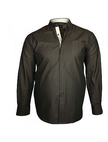 Chemise homme grande taille à coudières coupe droite ELBOW Doublissimo Bordeaux , 45,46 2XL
