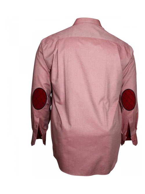 Chemise homme grande taille à coudières coupe droite ELBOW Doublissimo Bordeaux , 45,46 2XL - Kiabi