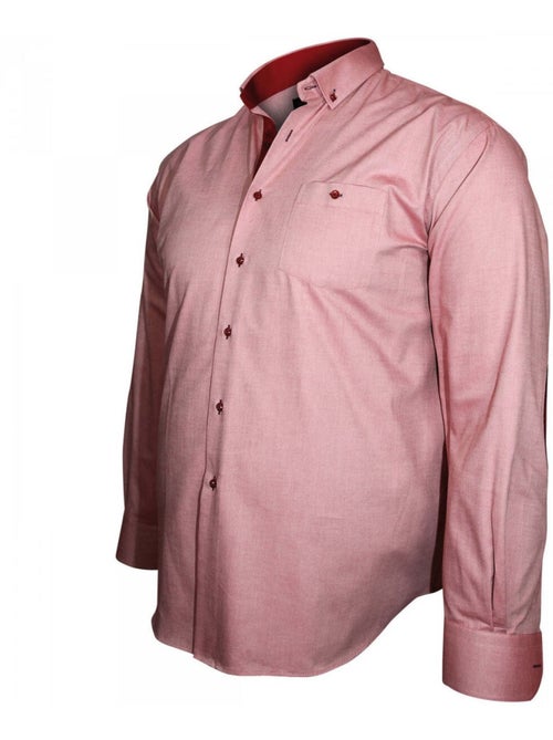 Chemise homme grande taille à coudières coupe droite ELBOW Doublissimo Bordeaux , 45,46 2XL - Kiabi