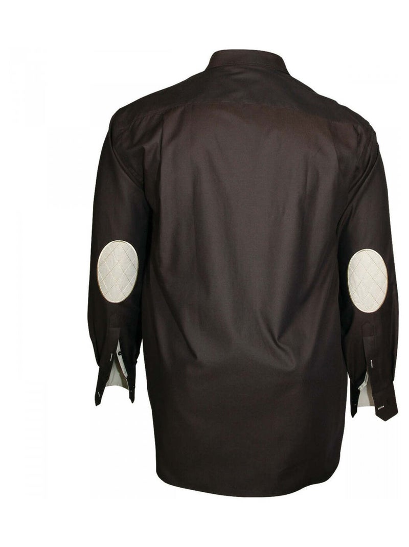 Chemise homme grande taille à coudières coupe droite ELBOW Doublissimo Bordeaux , 45,46 2XL Bordeaux - Kiabi