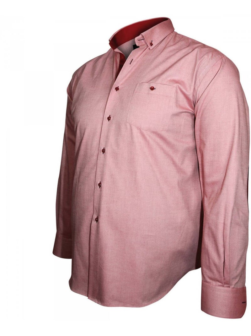 Chemise homme grande taille à coudières coupe droite ELBOW Doublissimo Bordeaux - Kiabi
