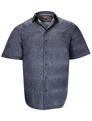 Chemise homme grande taille à fleur coupe droite LOCKINVER Doublissimo Noir , 45,46 2XL