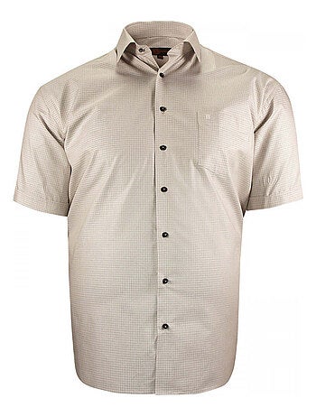 Chemise homme grande taille à motifs coupe droite SUBLIMO Doublissimo Gris , 47,48 3XL