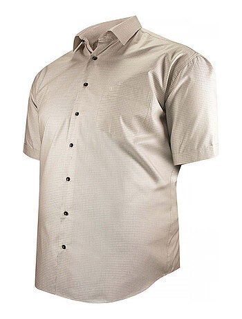 Chemise homme grande taille à motifs coupe droite SUBLIMO Doublissimo Gris , 47,48 3XL
