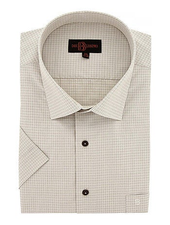 Chemise homme grande taille à motifs coupe droite SUBLIMO Doublissimo Gris , 47,48 3XL