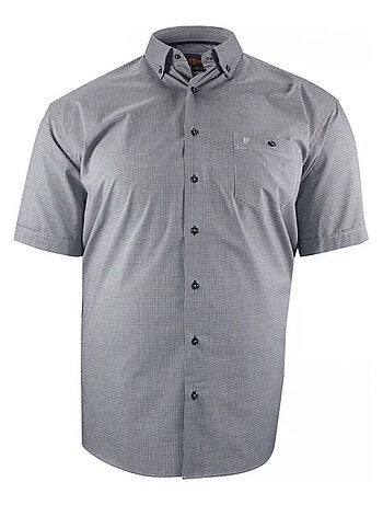 Chemise homme grande taille à motifs vichy coupe droite PIASTRE Doublissimo Noir , 45,46 2XL