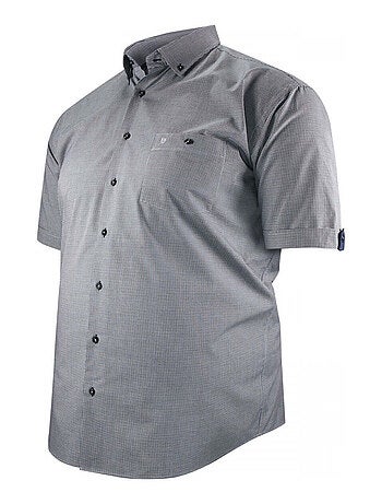 Chemise homme grande taille à motifs vichy coupe droite PIASTRE Doublissimo Noir , 45,46 2XL