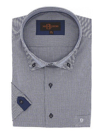 Chemise homme grande taille à motifs vichy coupe droite PIASTRE Doublissimo Noir , 45,46 2XL