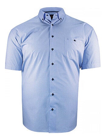 Chemise homme grande taille à motifs vichy coupe droite PIASTRE Doublissimo Noir , 45,46 2XL