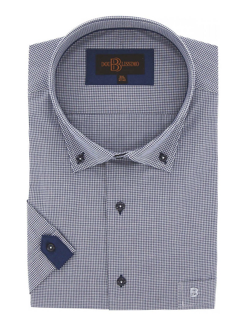 Chemise homme grande taille à motifs vichy coupe droite PIASTRE Doublissimo Noir , 47,48 3XL Noir - Kiabi