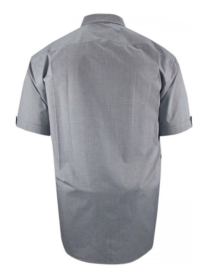 Chemise homme grande taille à motifs vichy coupe droite PIASTRE Doublissimo Noir - Kiabi