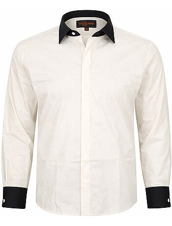 Chemise homme grande taille à poignets mousquetaire BIMONIO Doublissimo