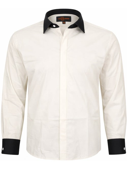 Chemise homme grande taille à poignets mousquetaire BIMONIO Doublissimo - Kiabi