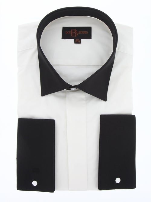 Chemise homme grande taille à poignets mousquetaire BIMONIO Doublissimo - Kiabi