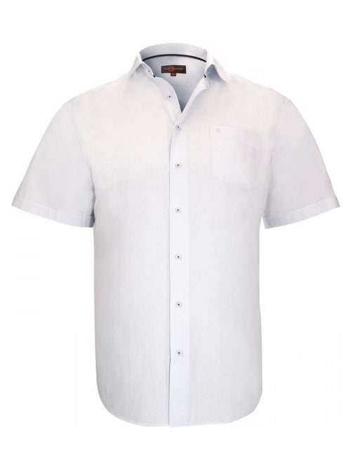 Chemise homme grande taille à rayure coupe droite LEWIS Doublissimo Blanc , Bleu , 45,46 2XL - Kiabi