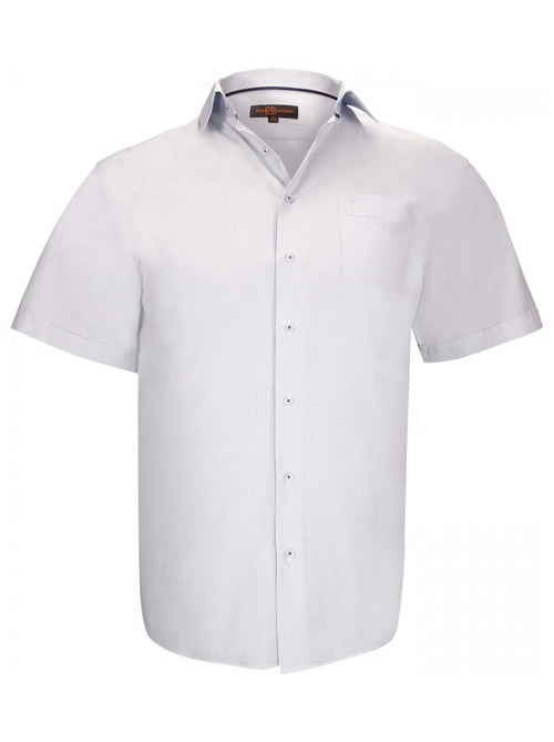 Chemise homme grande taille à rayure coupe droite LEWIS Doublissimo Blanc , Bleu , 45,46 2XL - Kiabi