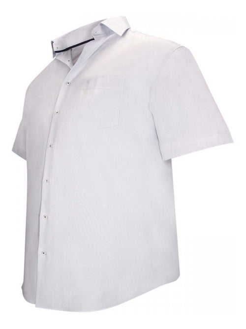Chemise homme grande taille à rayure coupe droite LEWIS Doublissimo Blanc , Bleu , 45,46 2XL - Kiabi