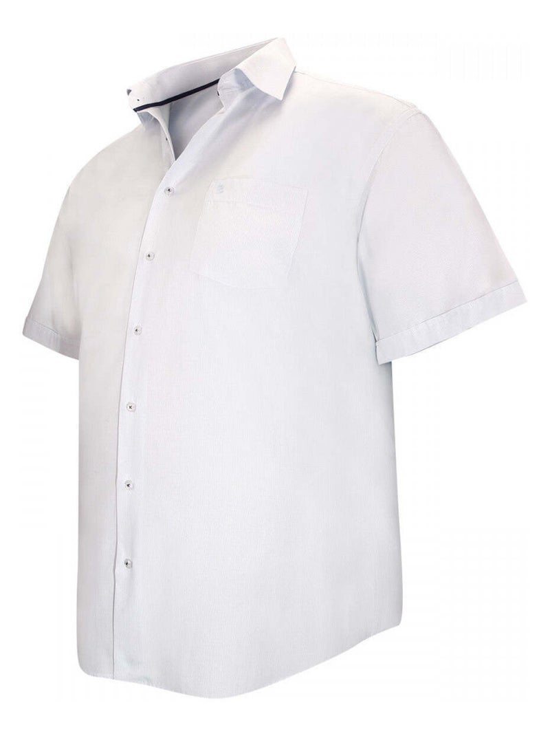 Chemise homme grande taille à rayure coupe droite LEWIS Doublissimo Blanc , Bleu Marine , 45,46 2XL Blanc - Kiabi