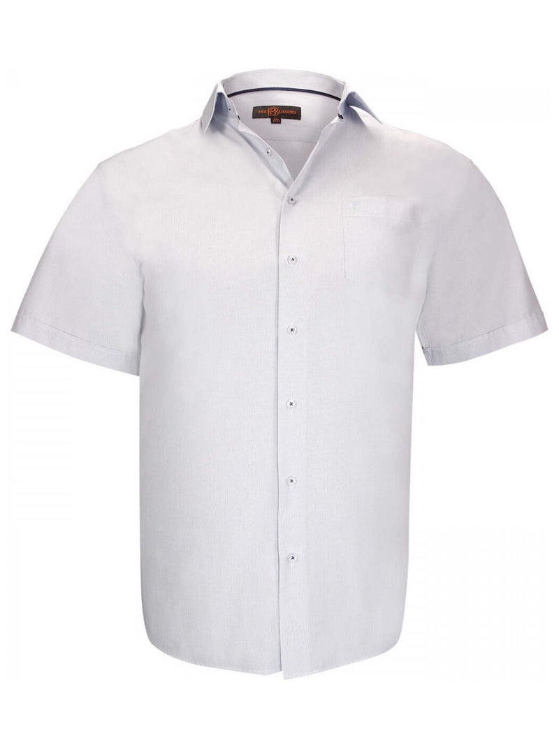 Chemise homme grande taille à rayure coupe droite LEWIS Doublissimo Blanc , Bleu Marine , 45,46 2XL Blanc - Kiabi