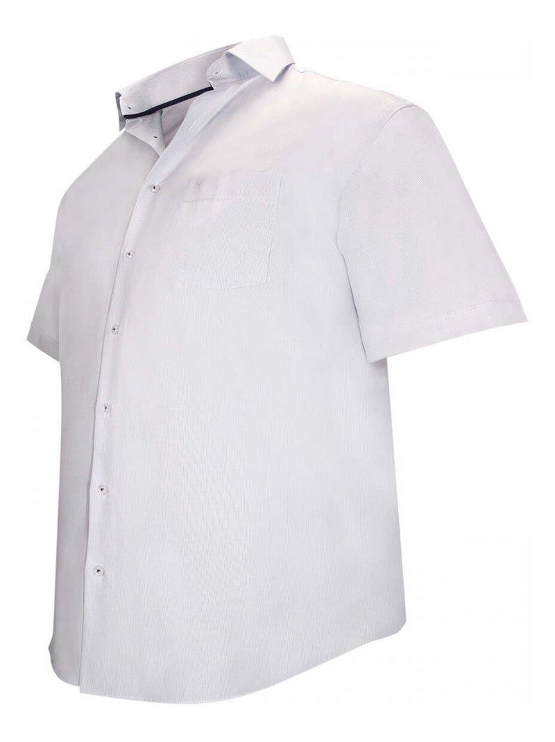 Chemise homme grande taille à rayure coupe droite LEWIS Doublissimo Blanc , Bleu Marine , 45,46 2XL Blanc - Kiabi