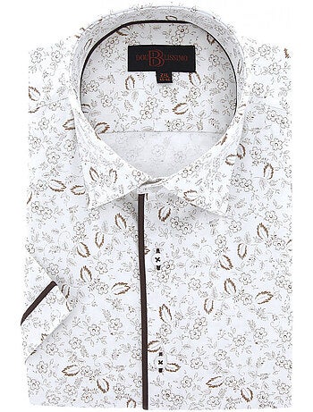 Chemise homme grande taille à tissu imprimé coupe droite GIVELI Doublissimo