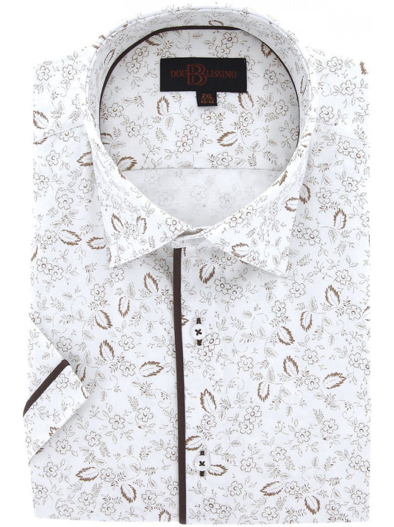 Chemise homme grande taille à tissu imprimé coupe droite GIVELI Doublissimo Blanc - Kiabi