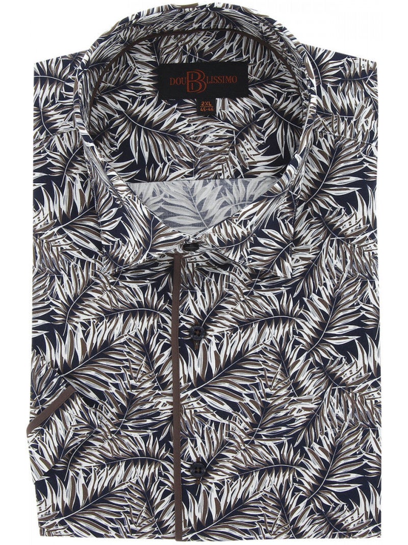 Chemise homme grande taille à tissu imprimé coupe droite LUTTO Doublissimo Bleu - Kiabi