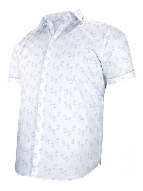 Chemise homme grande taille à tissu imprimé coupe droite PALMA Doublissimo Blanc , 53,54 6XL - Kiabi