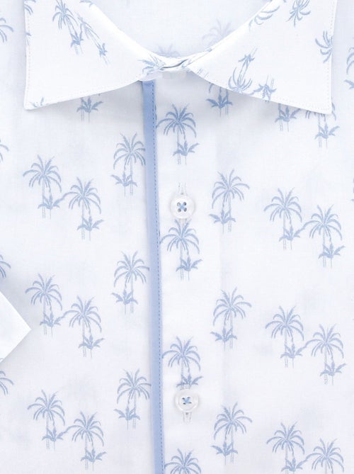 Chemise homme grande taille à tissu imprimé coupe droite PALMA Doublissimo Blanc , 53,54 6XL - Kiabi