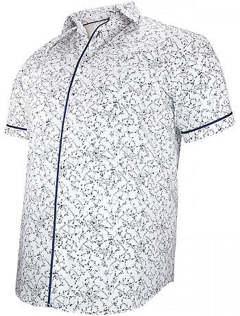 Chemise homme grande taille à tissu imprimé coupe droite VEGELI Doublissimo