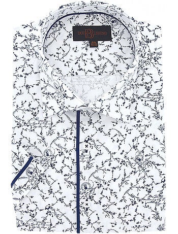 Chemise homme grande taille à tissu imprimé coupe droite VEGELI Doublissimo