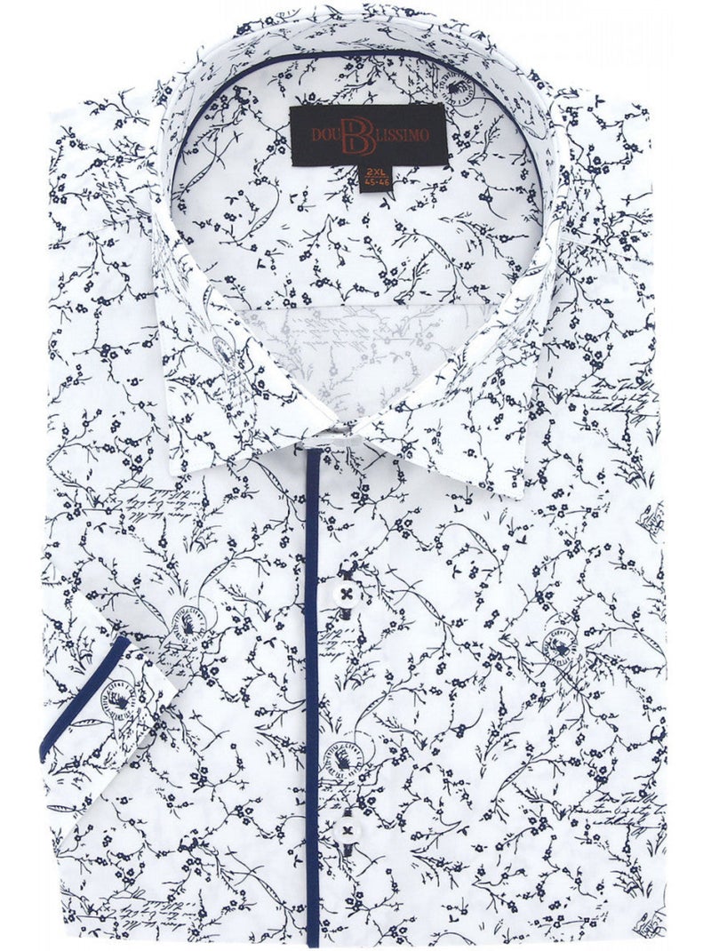 Chemise homme grande taille à tissu imprimé coupe droite VEGELI Doublissimo Blanc - Kiabi