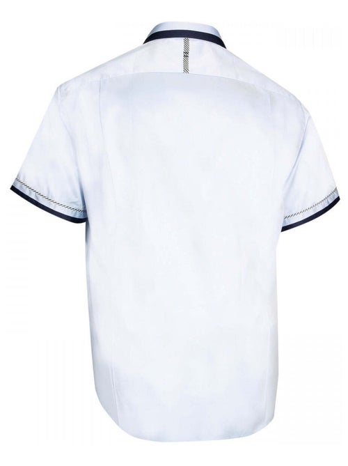 Chemise homme grande taille bicolore coupe droite PORTO Doublissimo Bleu , 47,48 3XL - Kiabi