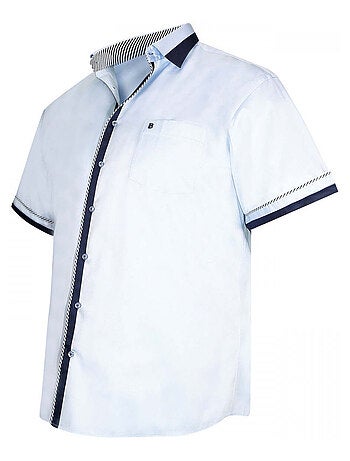 Chemise homme grande taille bicolore coupe droite PORTO Doublissimo