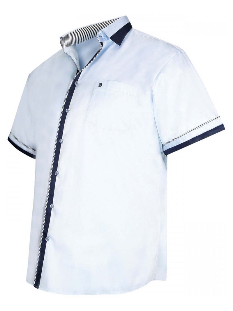 Chemise homme grande taille bicolore coupe droite PORTO Doublissimo Bleu - Kiabi