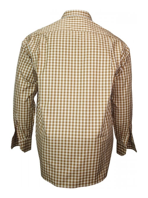 Chemise homme grande taille casual coupe droite VICHY Doublissimo Beige , 45,46 2XL - Kiabi