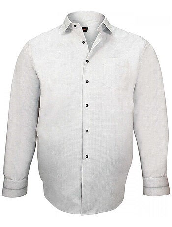 Chemise homme grande taille classique coupe droite SMART Doublissimo Noir , 45,46 2XL