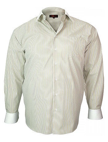 Chemise homme grande taille col blanc coupe droite SMART Doublissimo Beige , 45,46 2XL