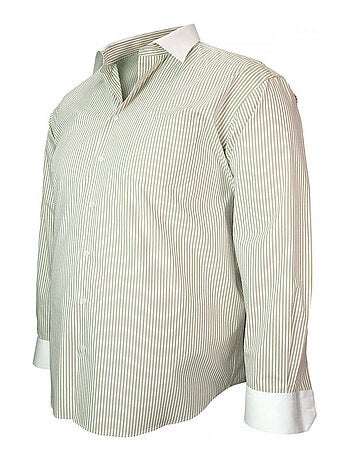 Chemise homme grande taille col blanc coupe droite SMART Doublissimo Beige , 45,46 2XL