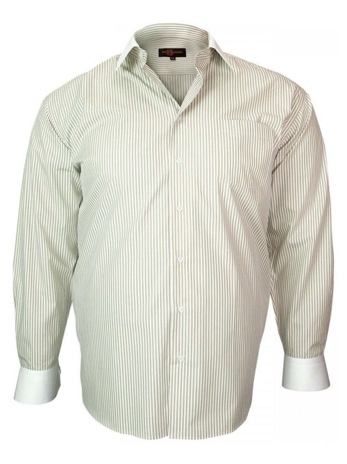 Chemise homme grande taille col blanc coupe droite SMART Doublissimo Beige , 45,46 2XL - Kiabi