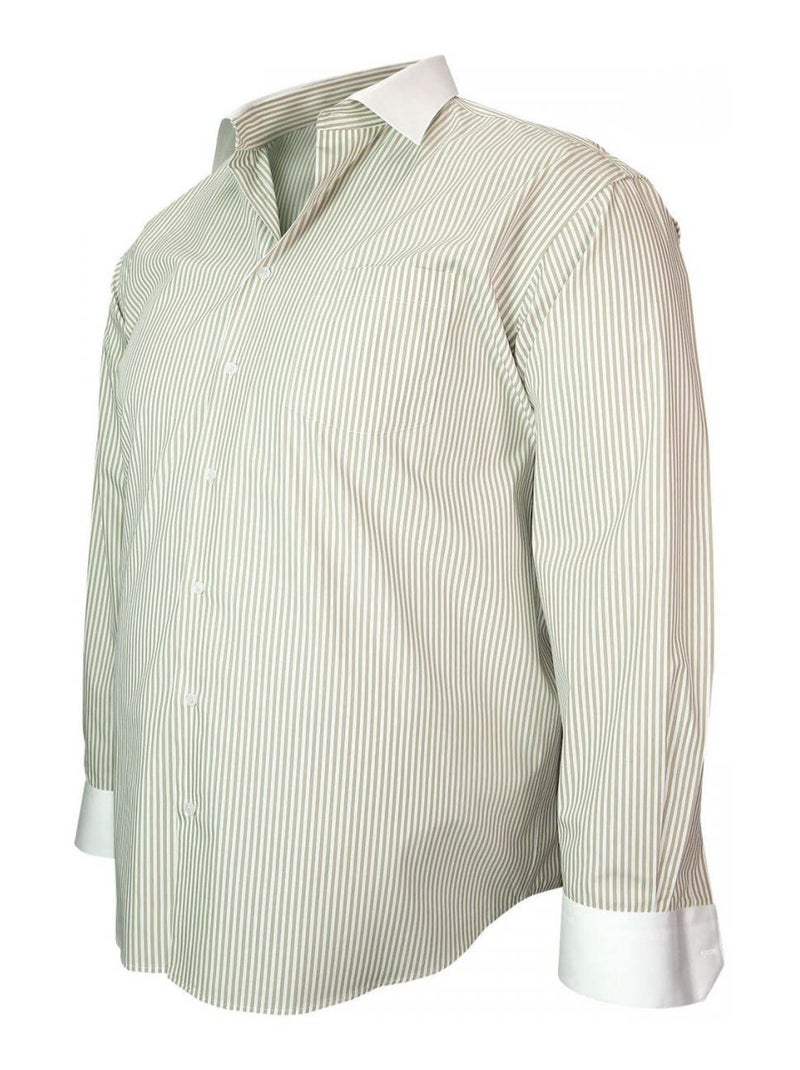 Chemise homme grande taille col blanc coupe droite SMART Doublissimo Beige - Kiabi