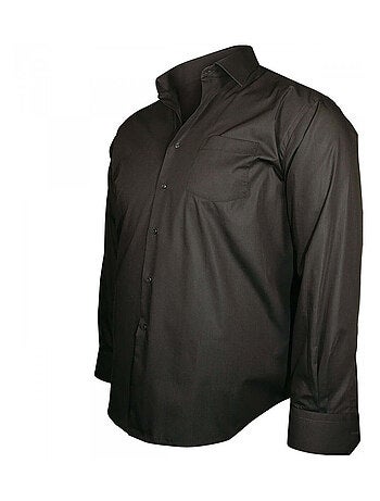 Chemise homme grande taille col italien coupe droite TRENDY Doublissimo Marron , 45,46 2XL